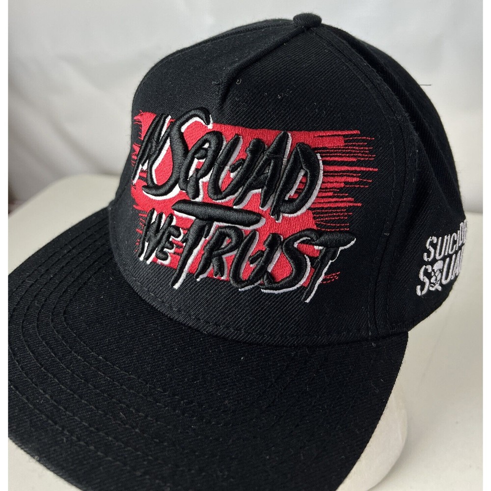 Suicide Squad Baseball Hat Cap In Squad We Trust Big Spellout DC Comics Snapback